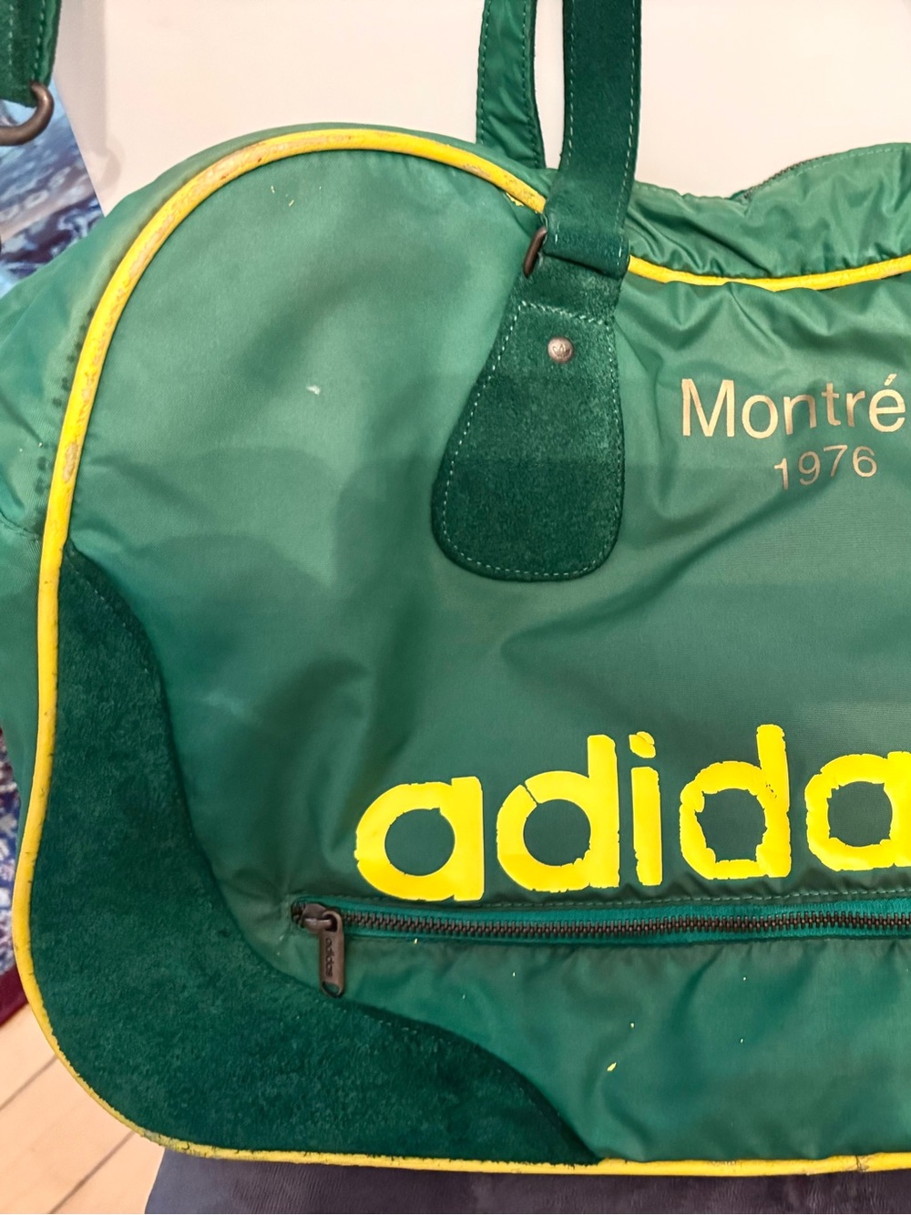 adidas Green and Yellow Montréal 1976 Travel Duffel Bag